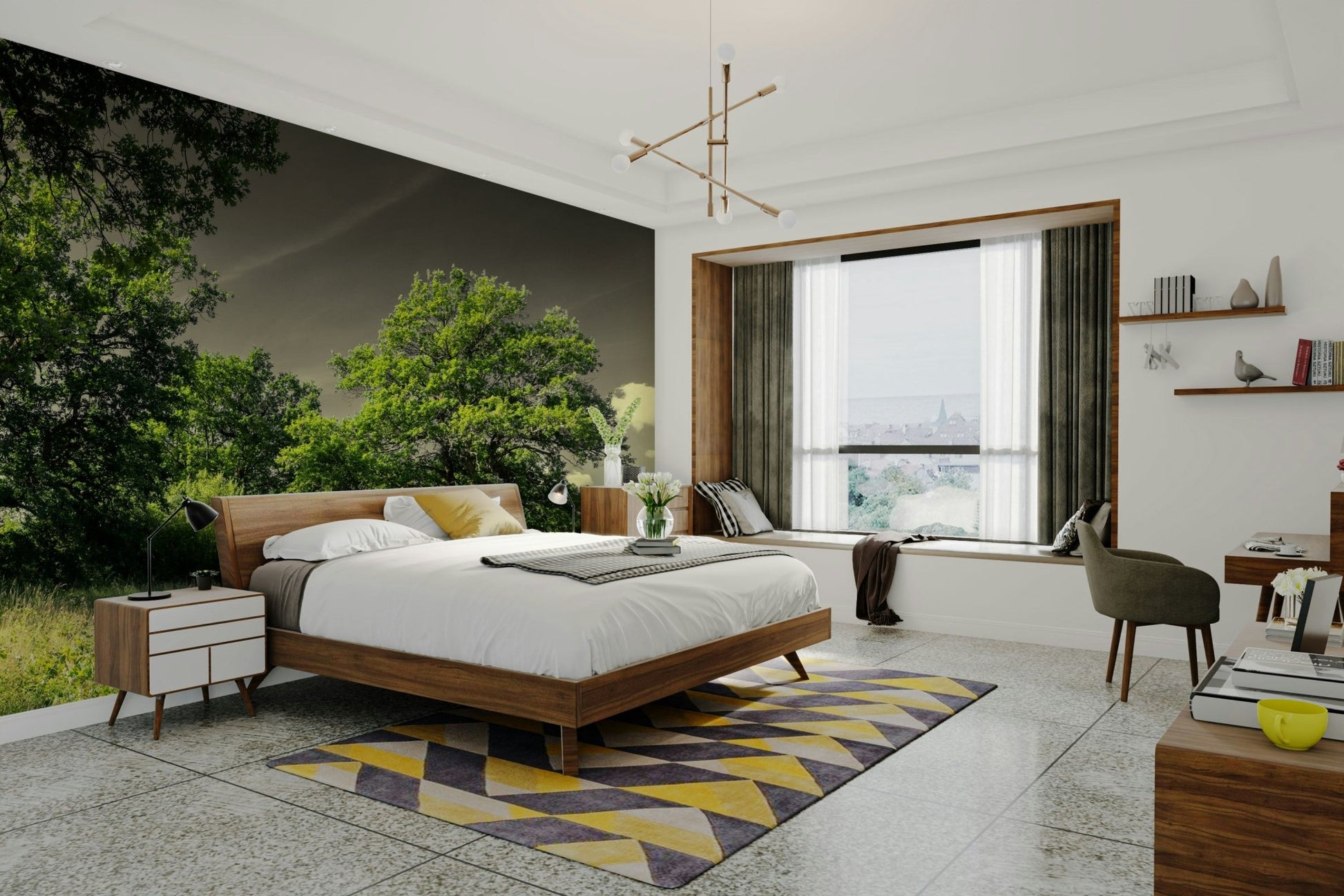 Majestic trees wall mural wallpaper
