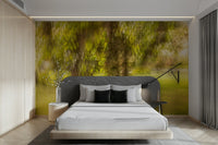 Bright patches of light suggest sunlight filtering through a canopy.

