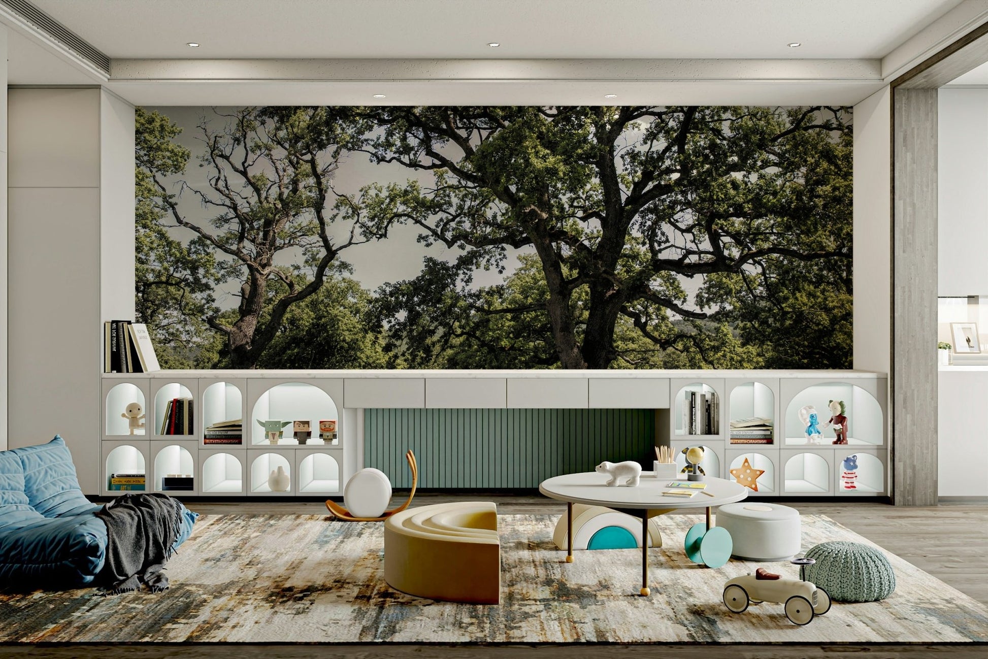 Quiet oak tree scene wallpaper
