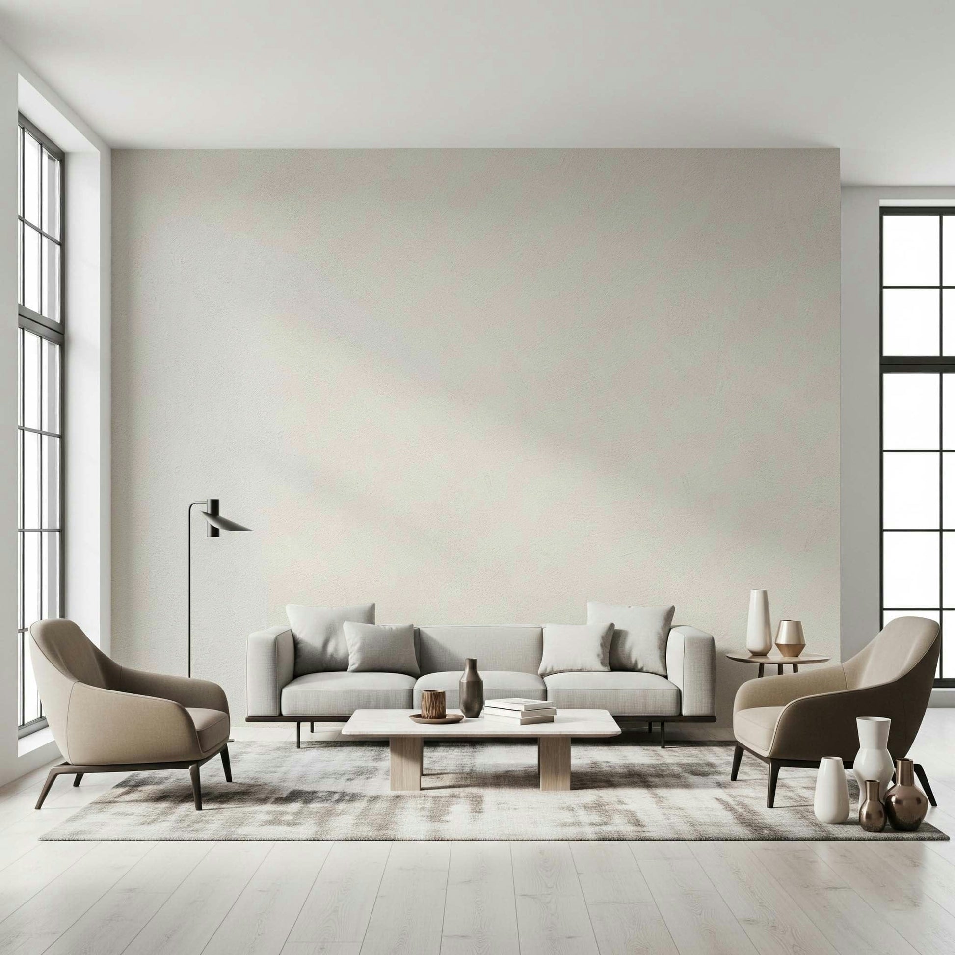 Modern abstract plaster effect in serene neutral shades, decorative wall mural