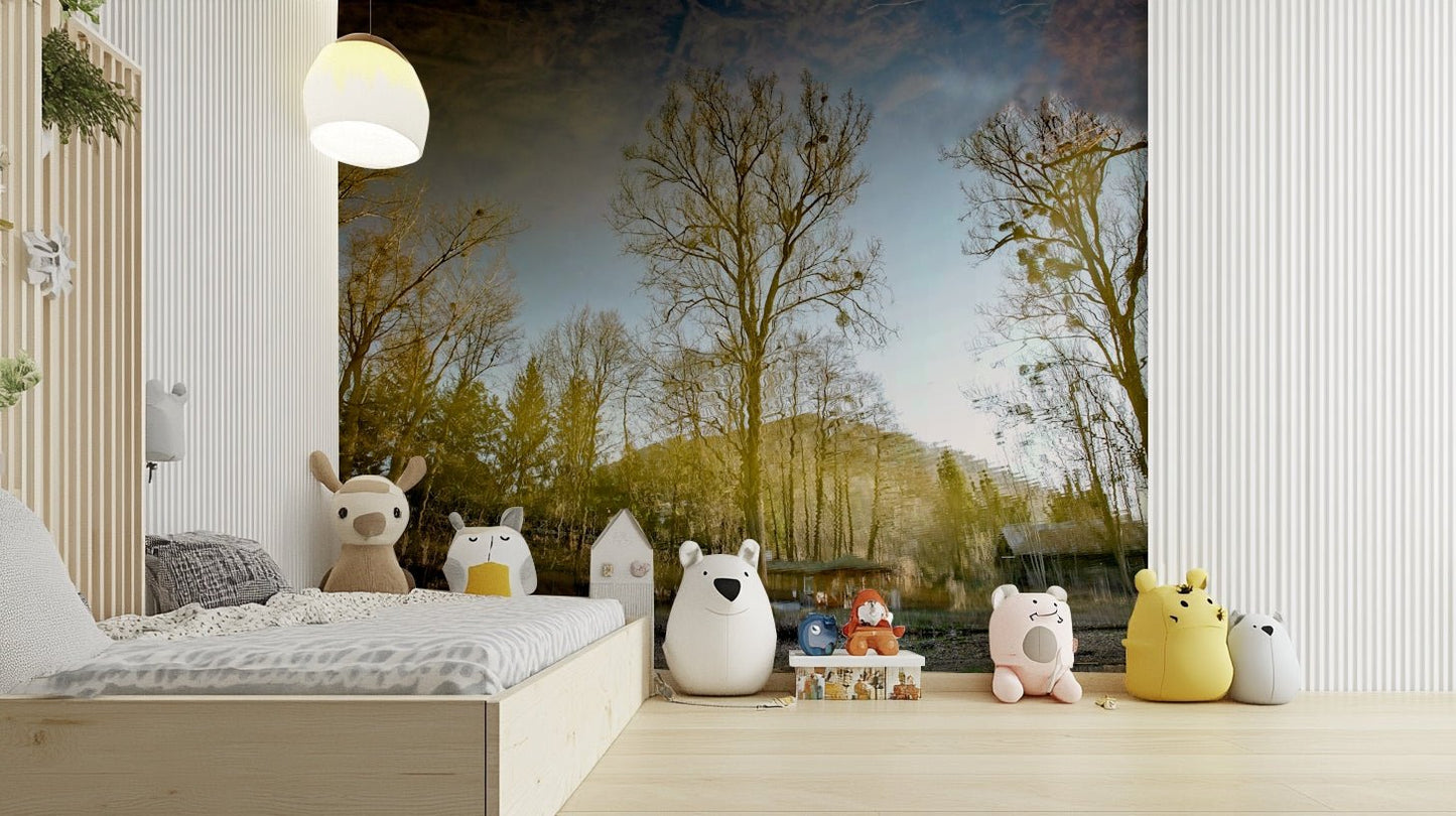 Reflected trees nature wall decor
