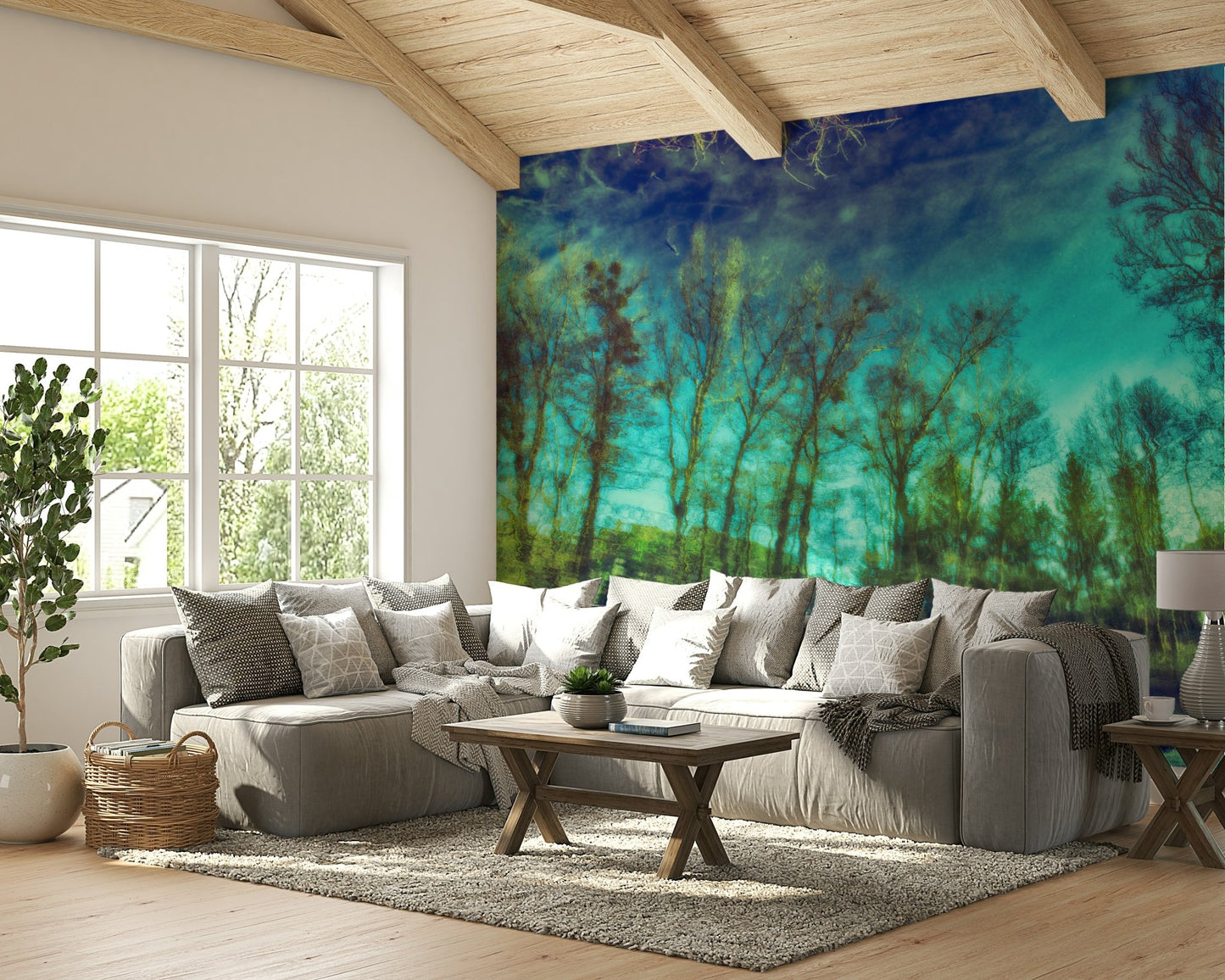 Abstract water reflection wall mural
