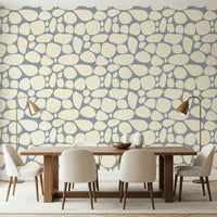 Stylized River Rocks design, light neutral colors, wall adornment.