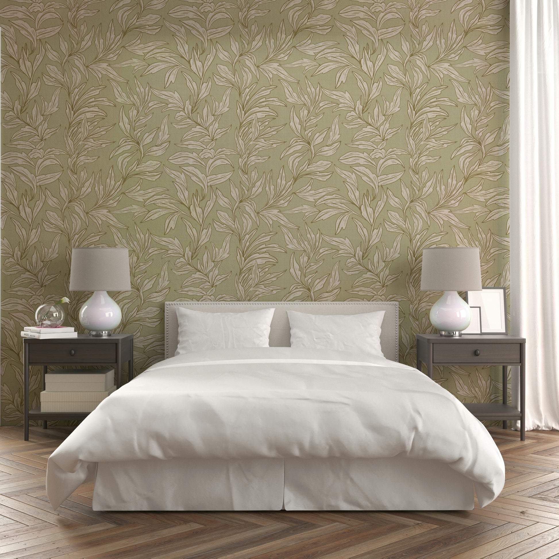Subtle green wallpaper design for nature lovers

