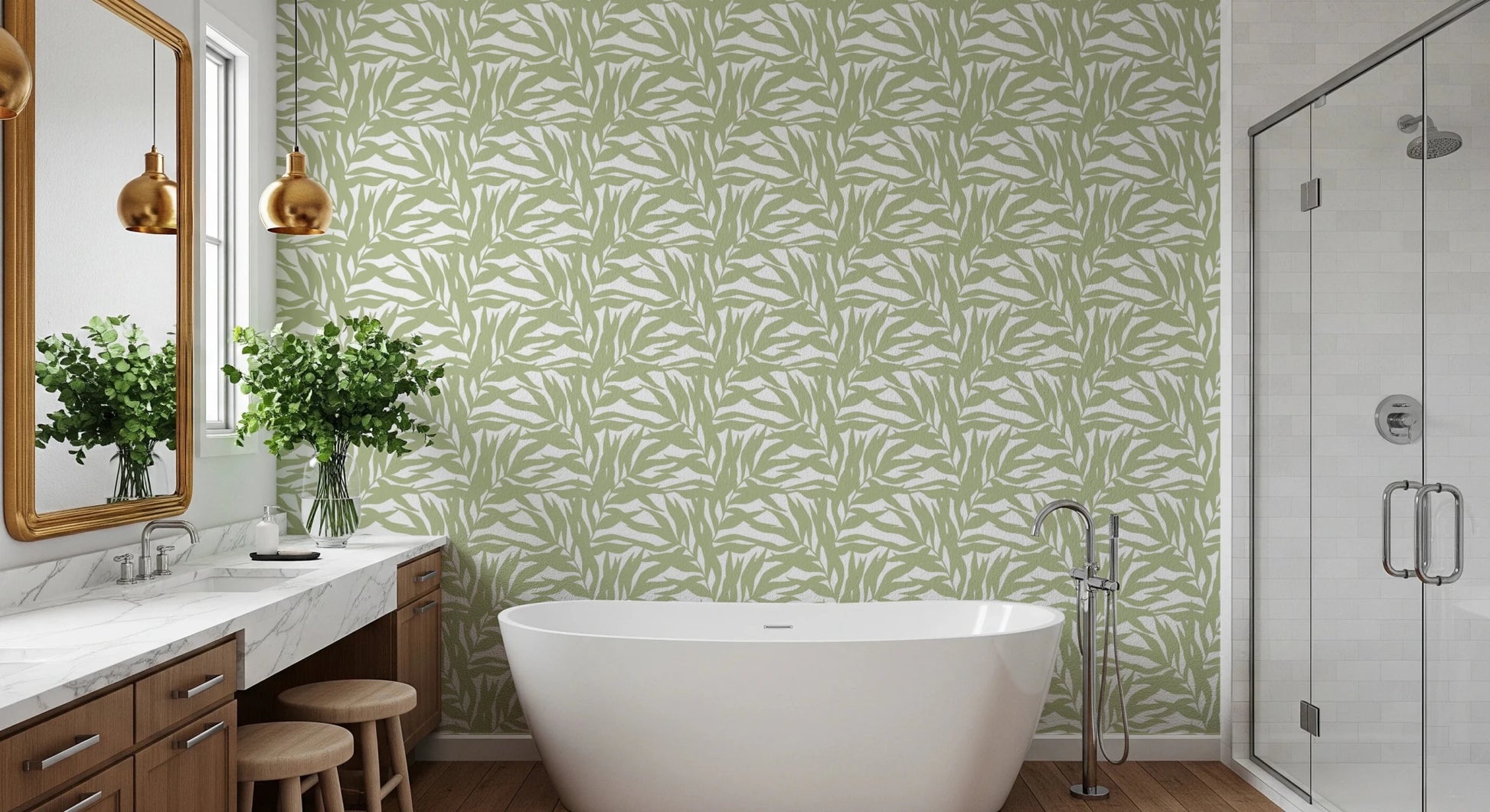 Serene Sage Canopy Leaves Wallpaper⁠