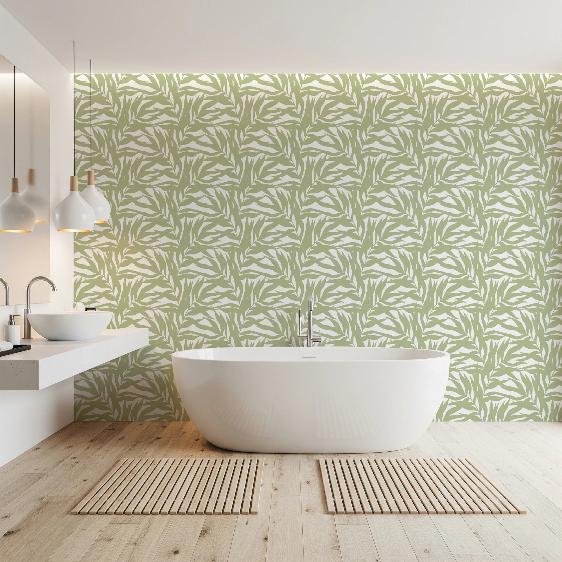 Serene Sage Canopy Leaves Wallpaper⁠