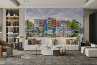 Peaceful Amsterdam wall mural with tranquil water

