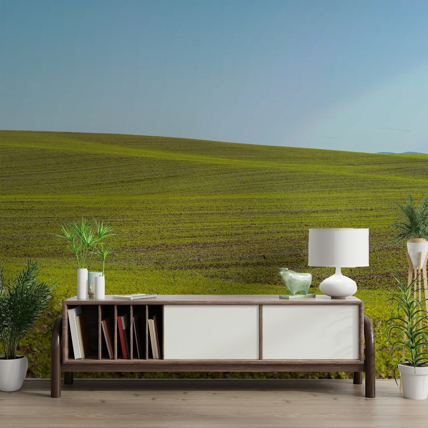 Pastoral landscape wallpaper design

