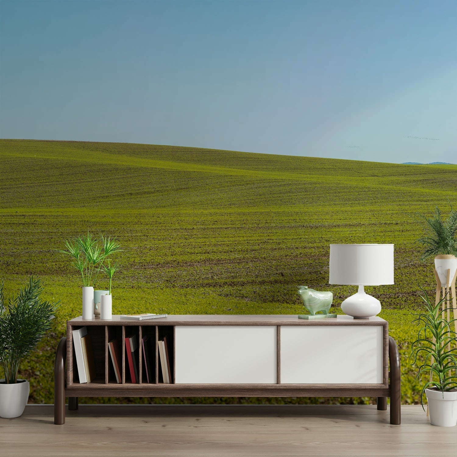 Pastoral landscape wallpaper design

