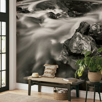 A beautiful abstract water wall mural for a living room.

