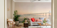 Soft sunset mural with calm coastal vibe

