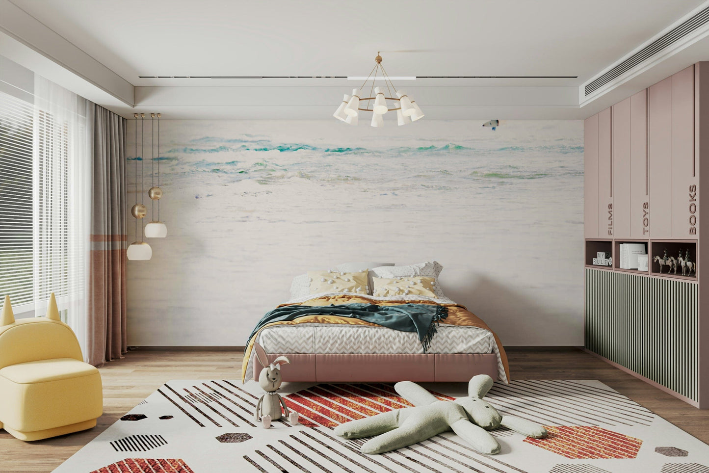 A contemplative wave riding wallpaper mural for a feature wall.

