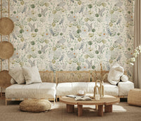 Water Garden Serenity mural, hand-painted style, serene aquatic theme.