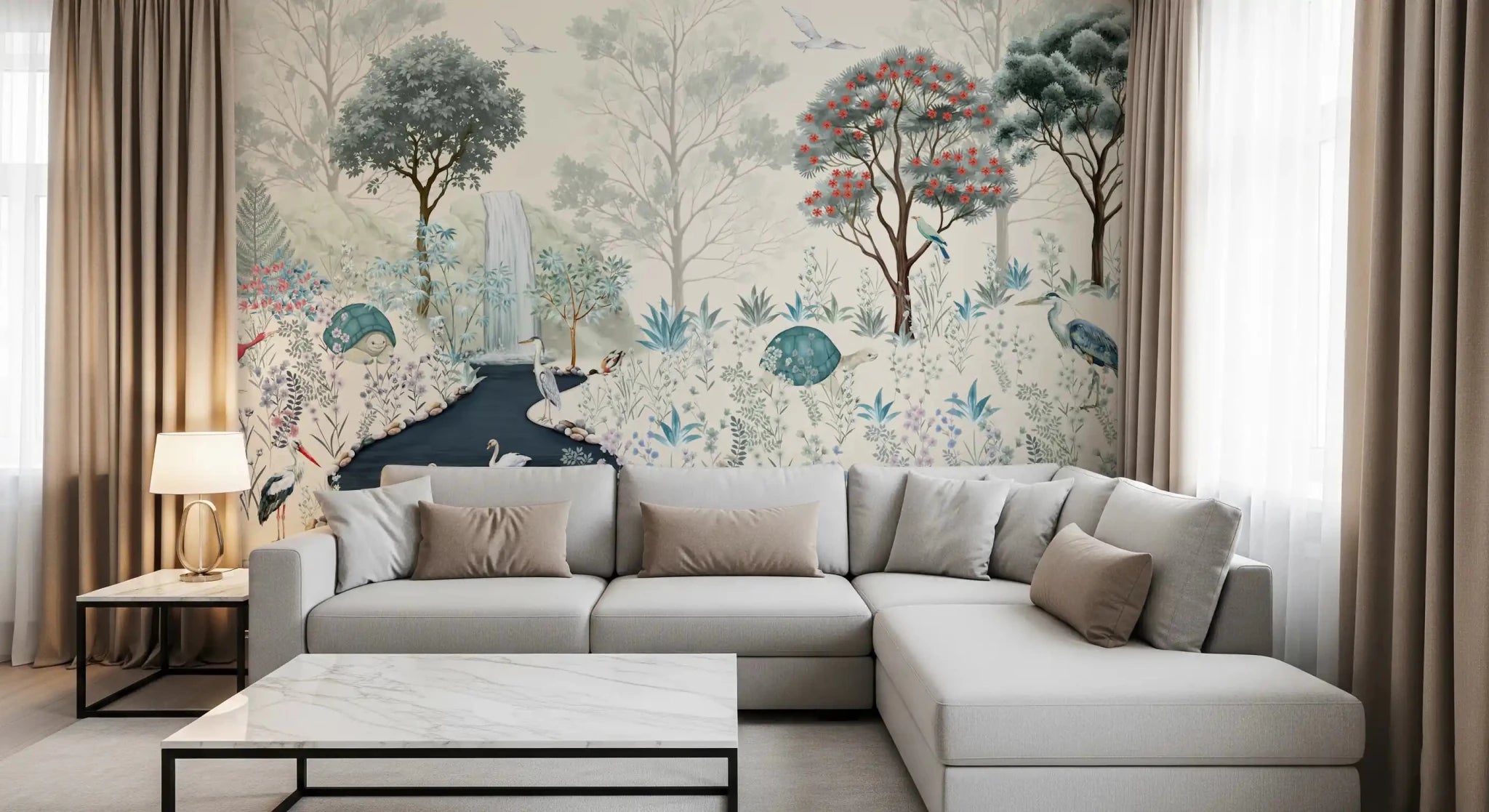 Serene Woodland Stream Wall Mural - Nature Landscape