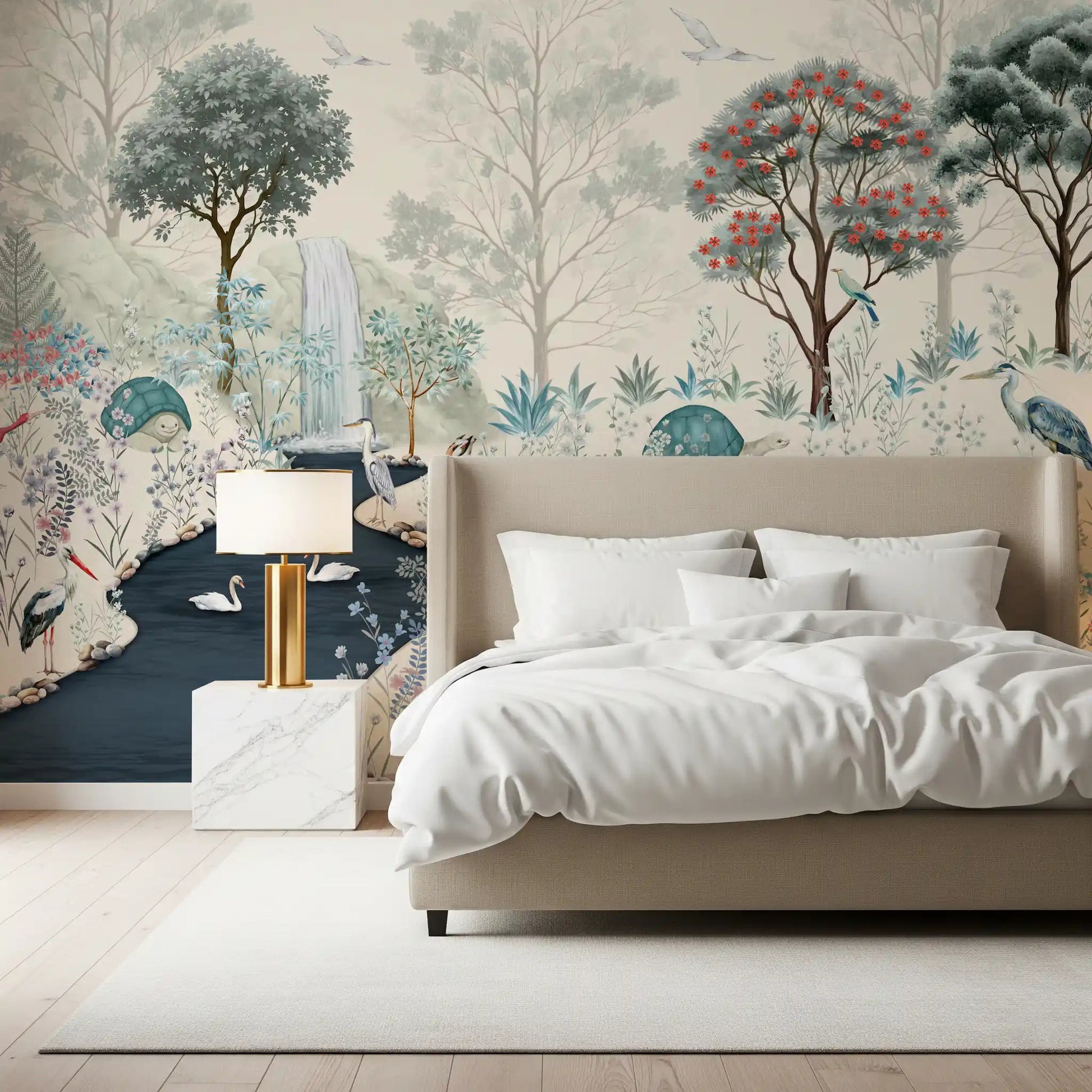 Stream Wal Serene Woodland Stream Wall Mural - Nature Landscape