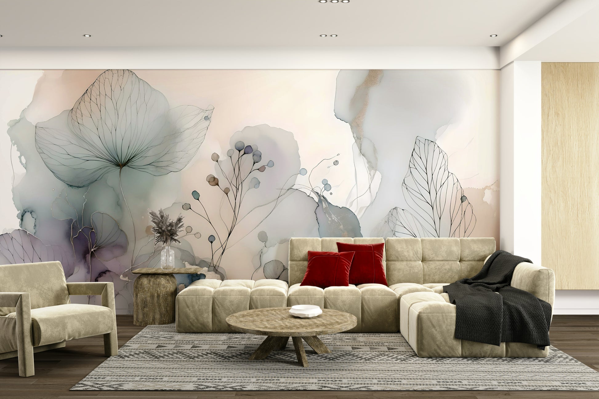 Serenity Blossom Dream wall mural with soft flowers

