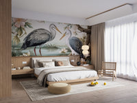 Serene Heron Lake Wall Mural - Giffywalls