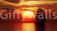 Setting Sun Sail Wall Mural