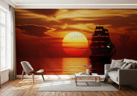 Setting Sun Sail Wall Mural