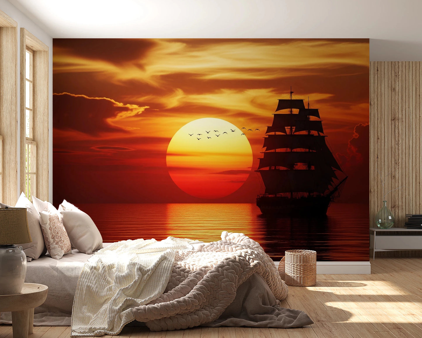 Setting Sun Sail Wall Mural