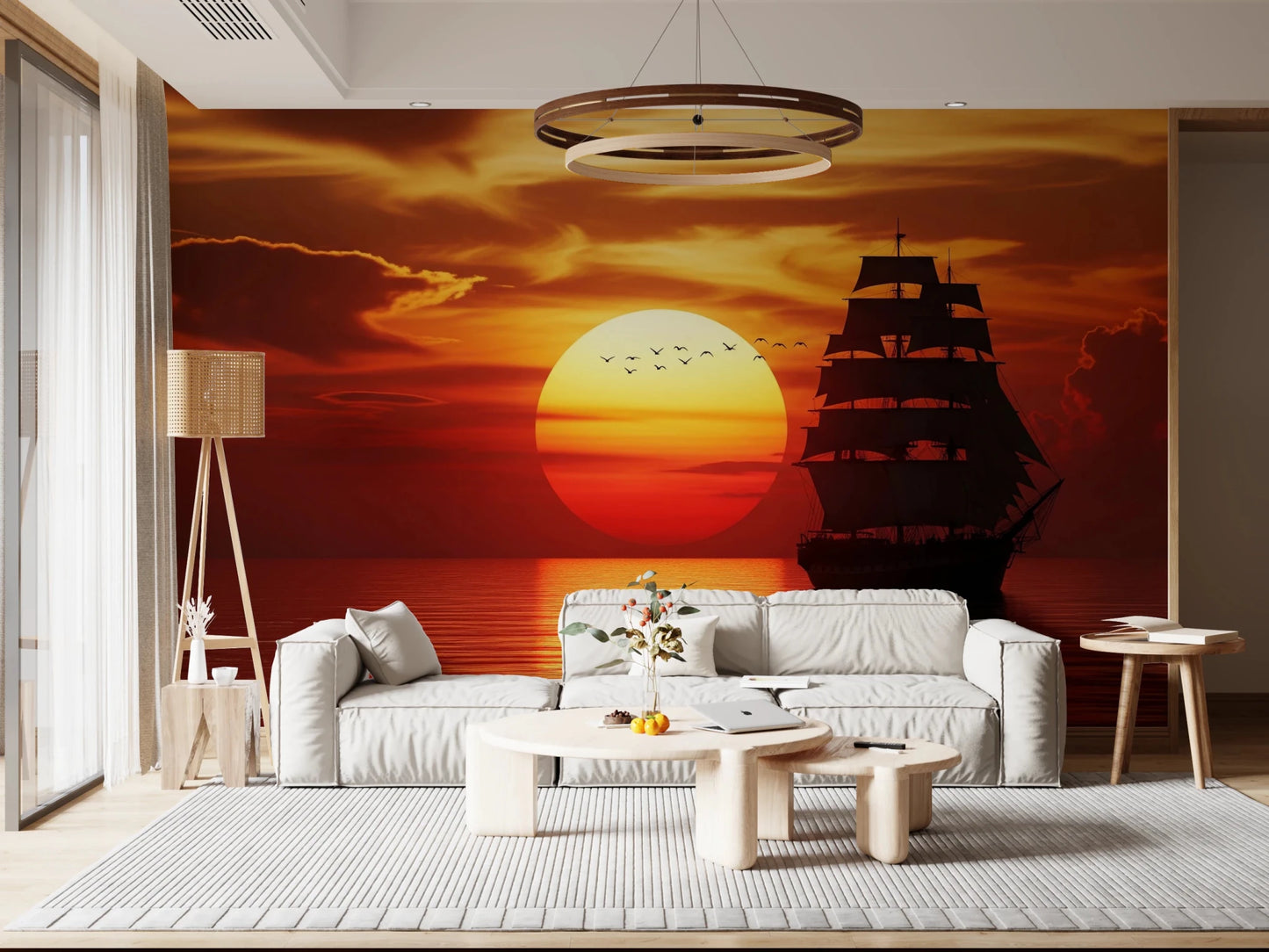 Setting Sun Sail Wall Mural