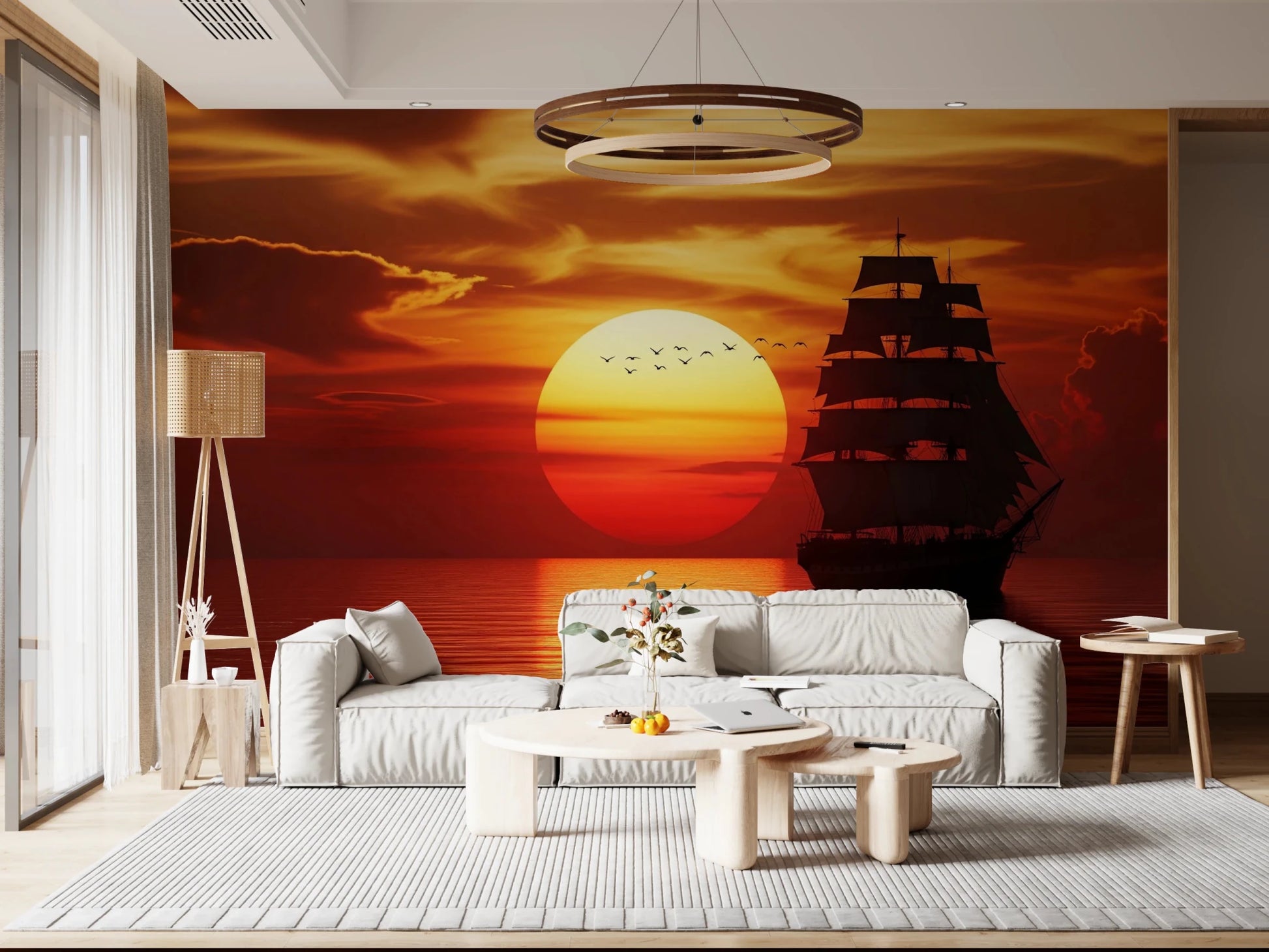 Setting Sun Sail Wall Mural