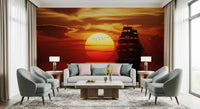 Setting Sun Sail Wall Mural