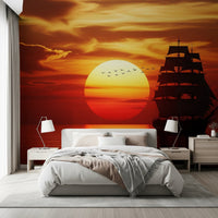 Setting Sun Sail Wall Mural