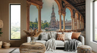 Classic European plaza Plaza España: Timeless View Wall Mural mural.