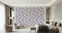 Shapescape mocha triangular motifs wallpaper mural.