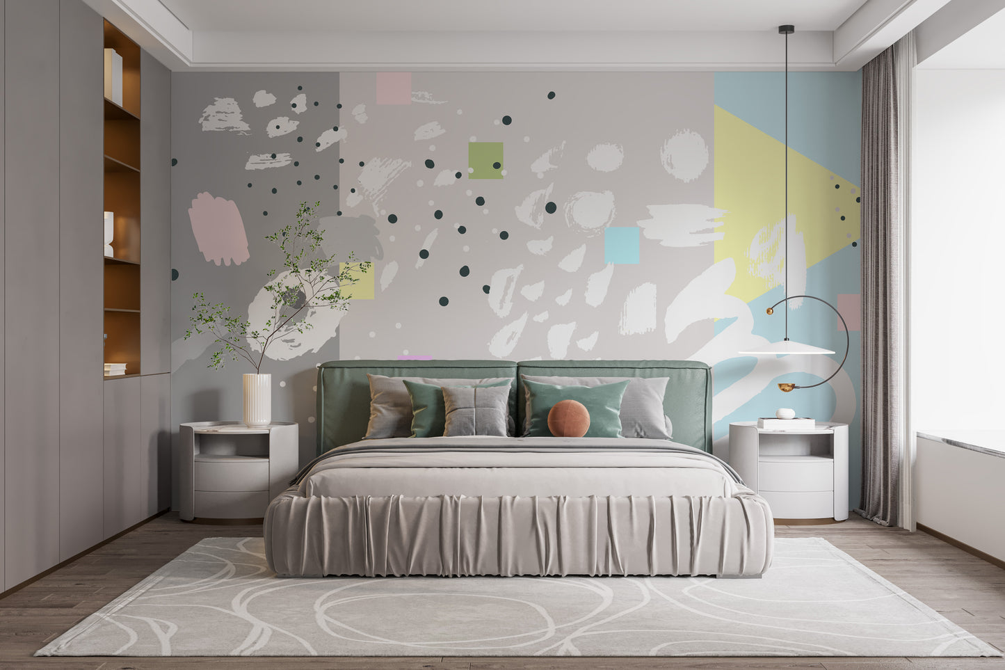 Creative brush stroke mural for walls
