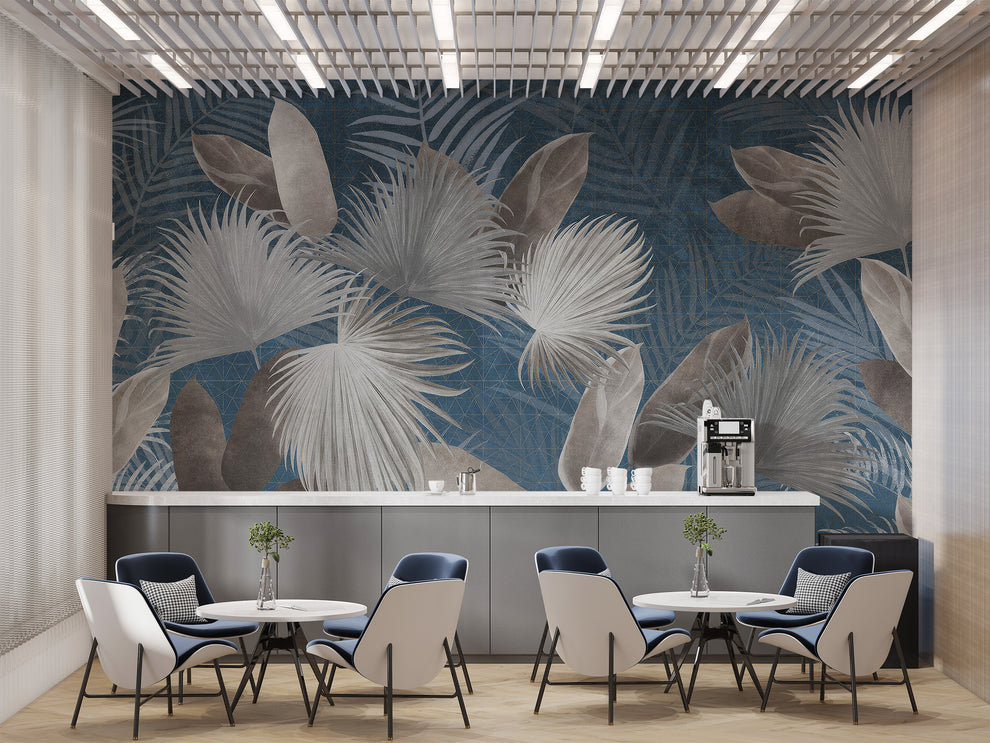 Shop El Dorado Blue Tropical Mural – Giffywalls