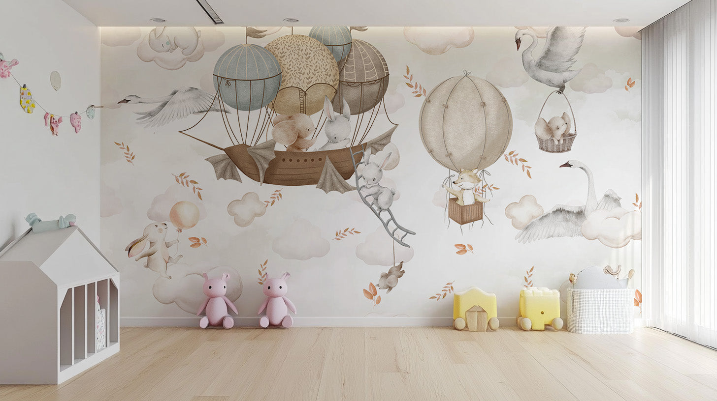Cloud-Hopping Critters Mural - Giffywalls