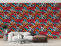 Urban graffiti seamless wallpaper for contemporary aesthetics.