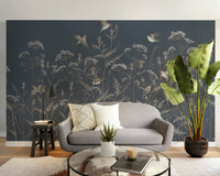 Evening-inspired aviary wallpaper mural design