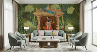 Shrinathji wall mural inspired by Nathdwara miniature painting style