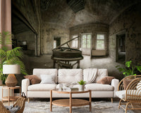 Elegant piano-themed wall mural featuring minimalist and artistic keyboard design.