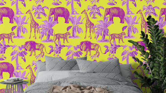 Silva Wallpaper with soft botanical leaf patterns

