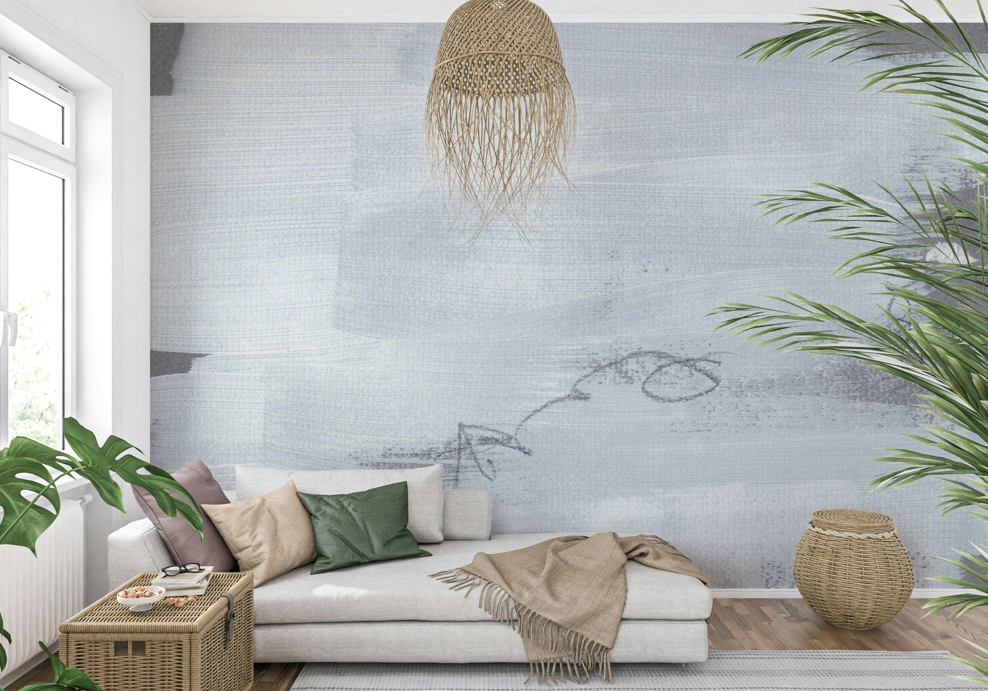 A serene fluid pattern wall mural for your decor.