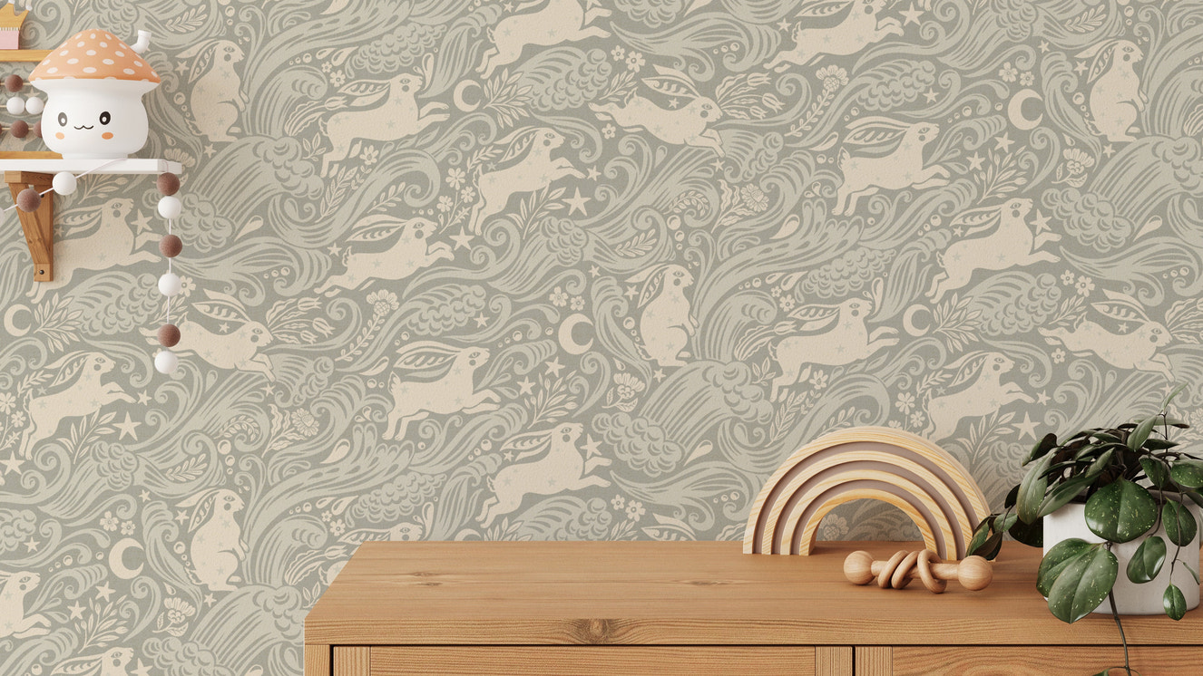 銀天の海のウサギの壁紙⁠