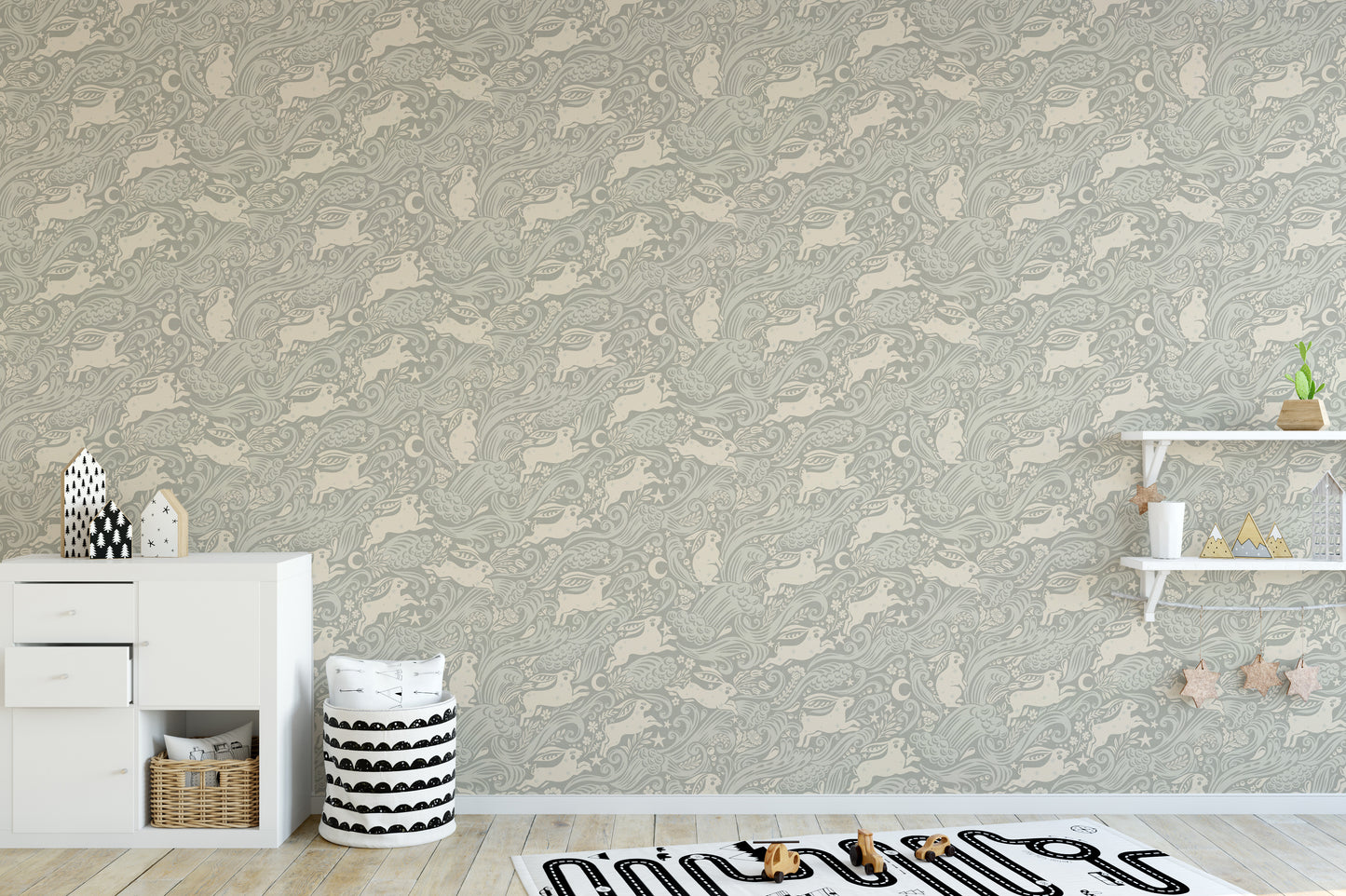 銀天の海のウサギの壁紙⁠