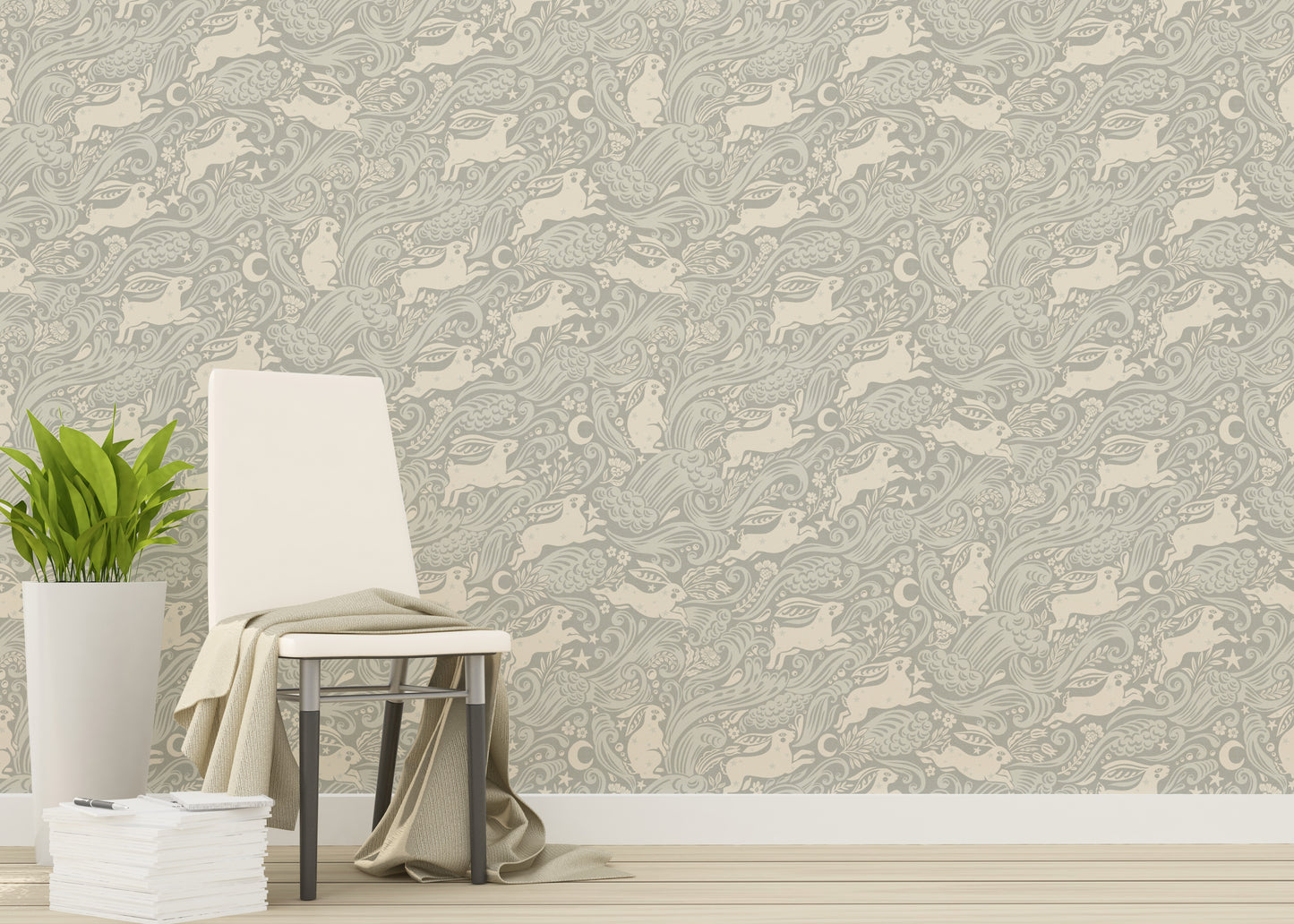 銀天の海のウサギの壁紙⁠