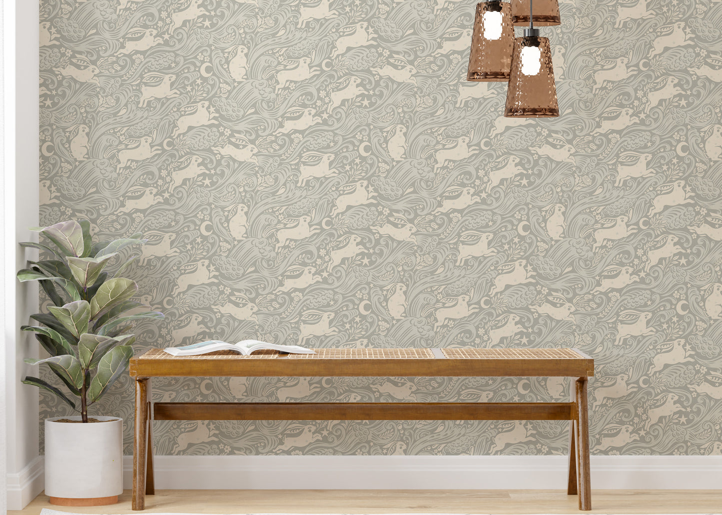 銀天の海のウサギの壁紙⁠