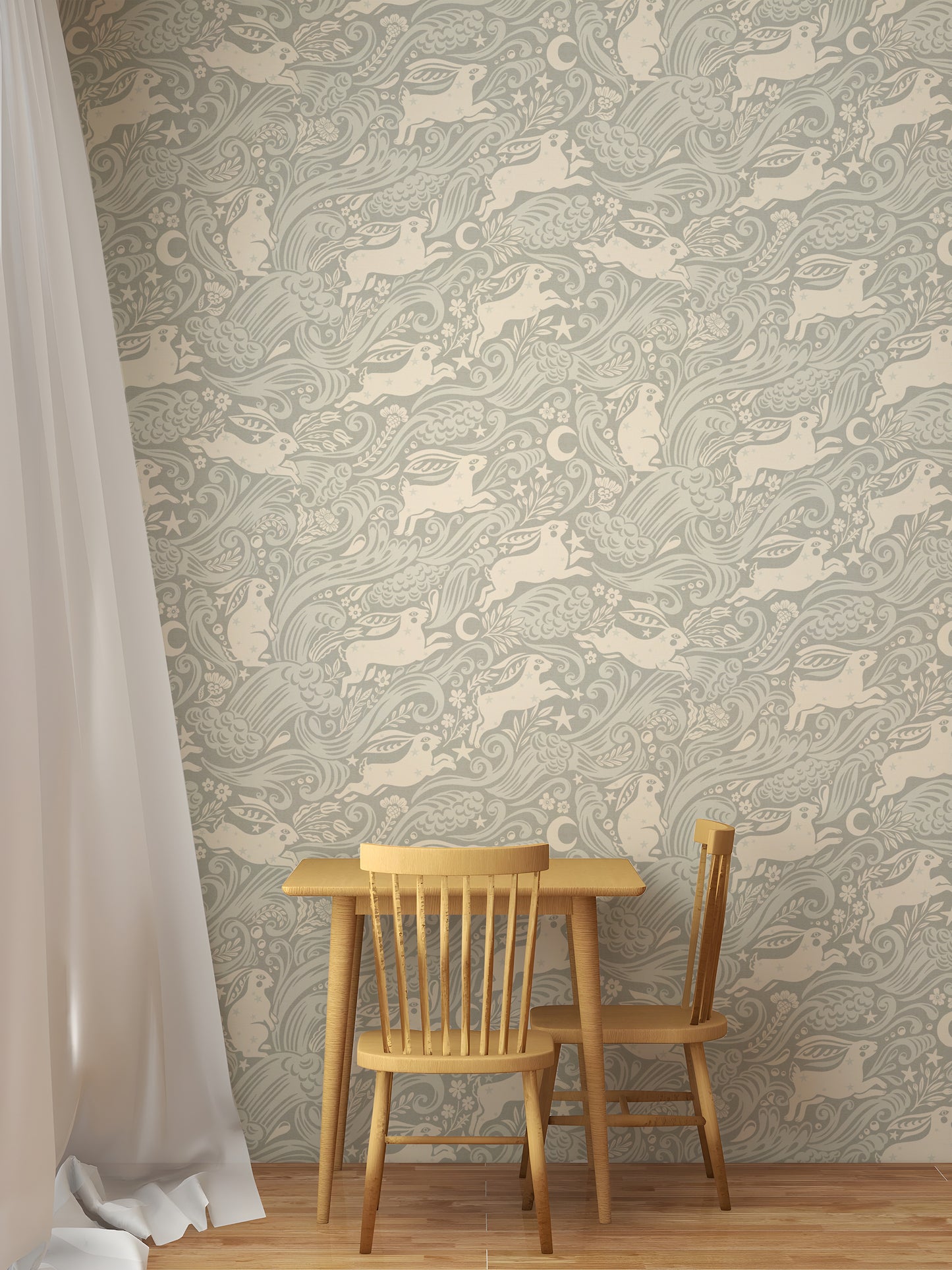 銀天の海のウサギの壁紙⁠