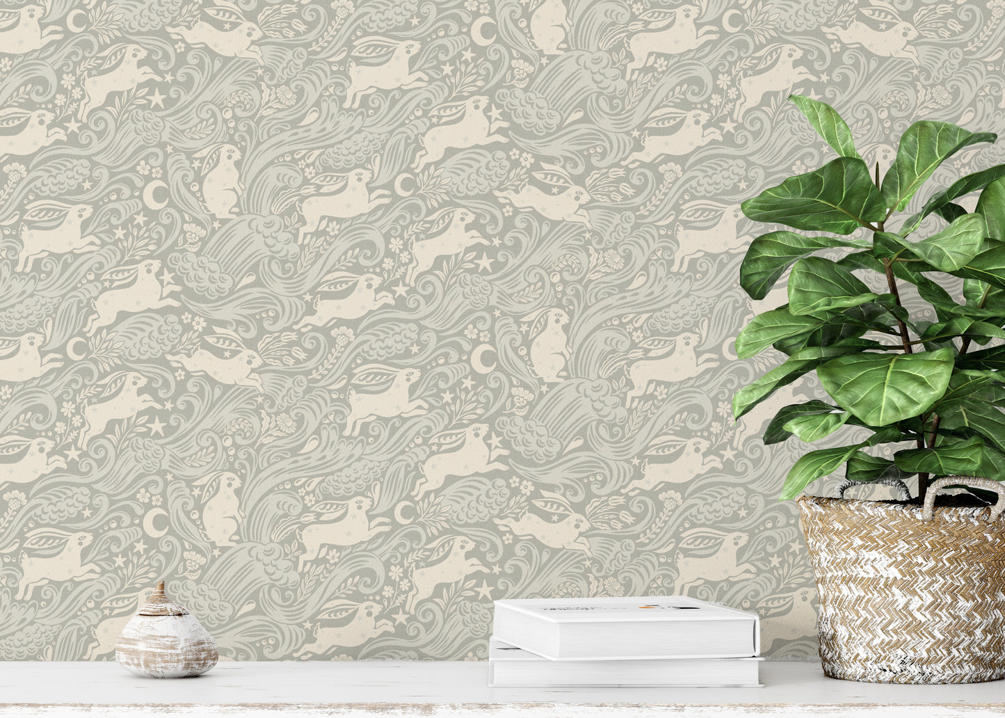 銀天の海のウサギの壁紙⁠