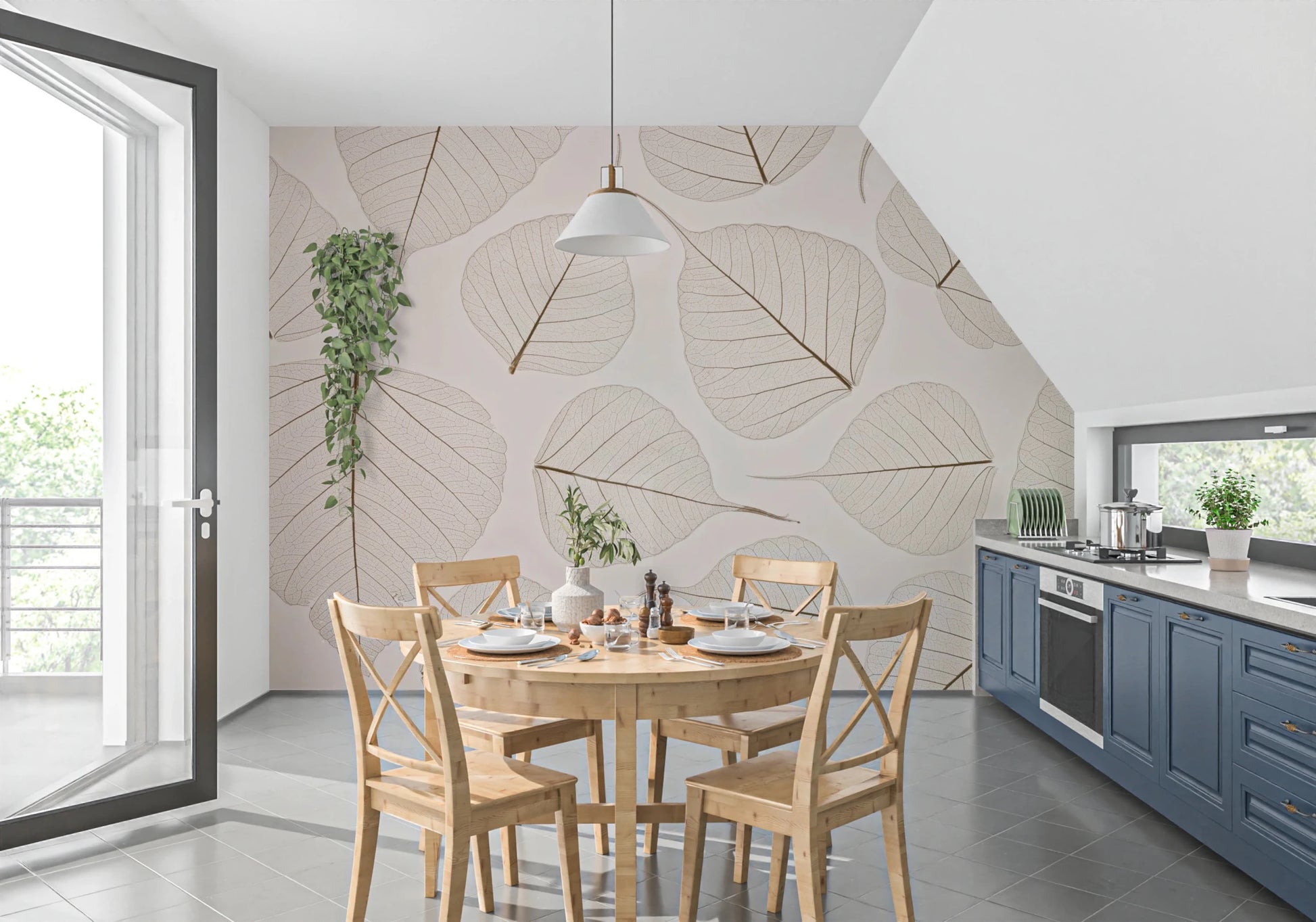 Skeletal Leaves Wall Mural