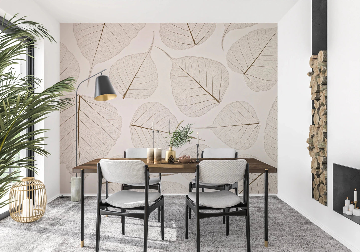 Skeletal Leaves Wall Mural
