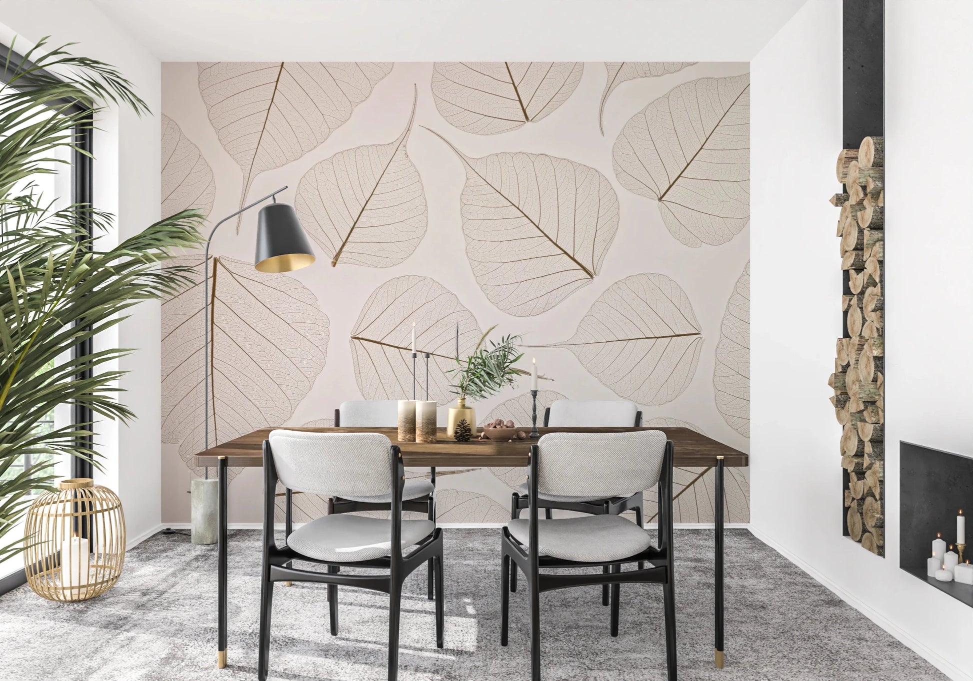 Skeletal Leaves Wall Mural