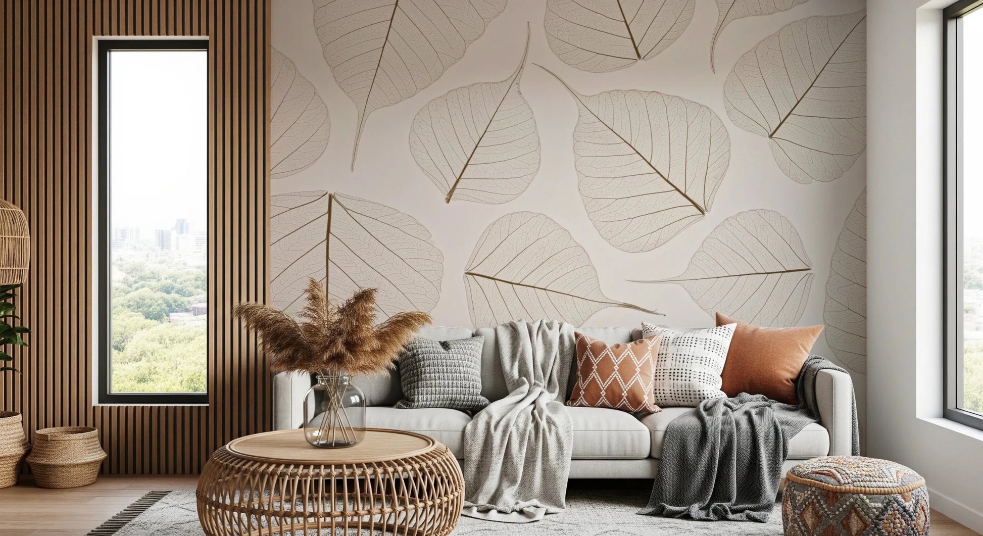 Skeletal Leaves Wall Mural