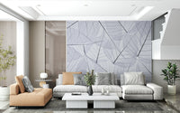 Overlapping leaves wall mural in monochrome